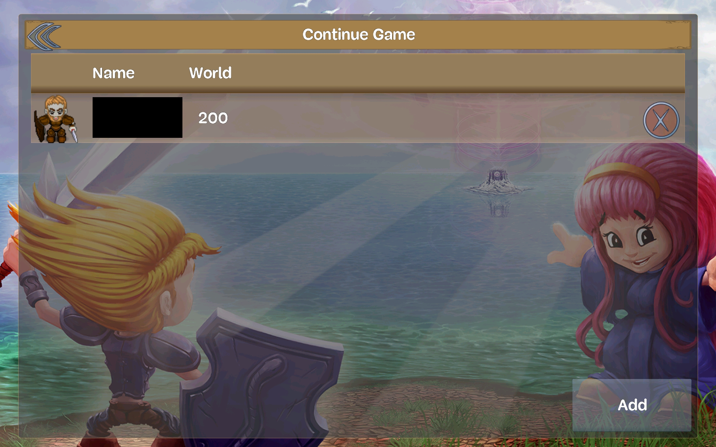 Verify that you are in World 200