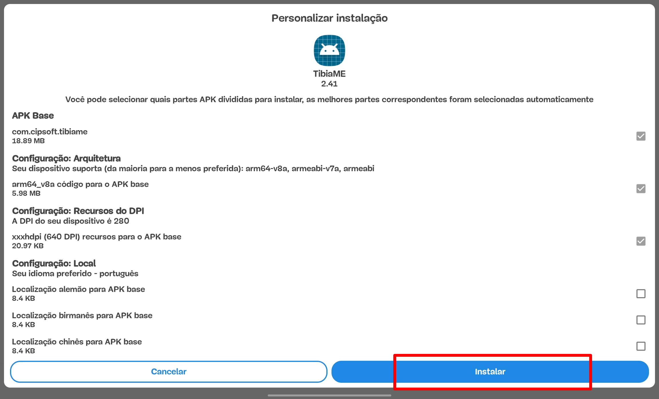 Click Install and wait